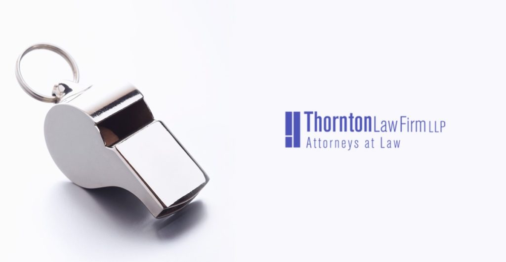 Photo of a Whistle and Thornton Law Firm logo to designate Whistleblower cases